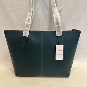 COACH Zip Top Tote Leather in Forest Green Gold Hardware # 4454 Shoulder Bag NWT